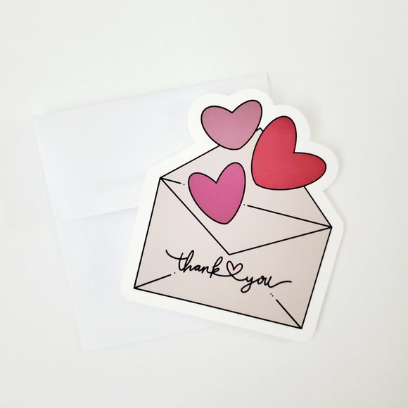 LB066 HANG TAGS Lots of Love Heart Envelope Says Thank You [Price Firm] - Picture 7 of 10